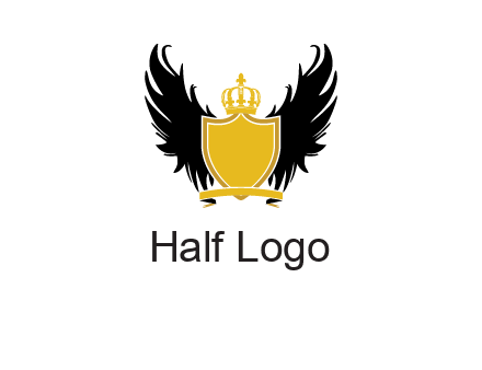 shield with crown and wings logo