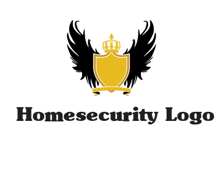 shield with crown and wings logo