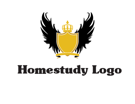 shield with crown and wings logo