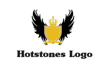 shield with crown and wings logo