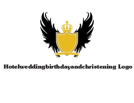 shield with crown and wings logo