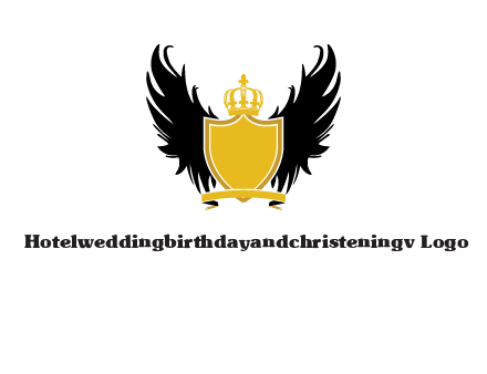 shield with crown and wings logo