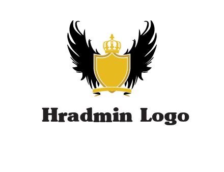 shield with crown and wings logo
