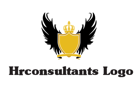 shield with crown and wings logo