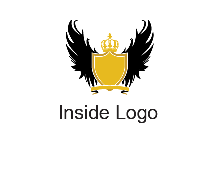 shield with crown and wings logo