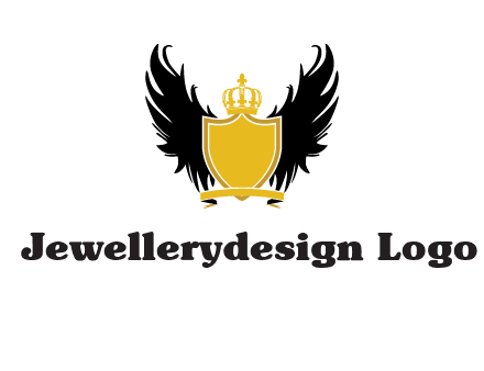 shield with crown and wings logo