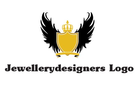 shield with crown and wings logo