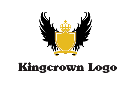 shield with crown and wings logo