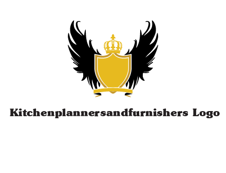 shield with crown and wings logo
