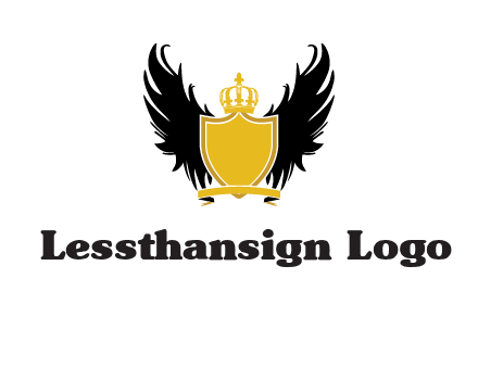 shield with crown and wings logo