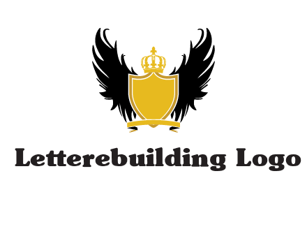 shield with crown and wings logo