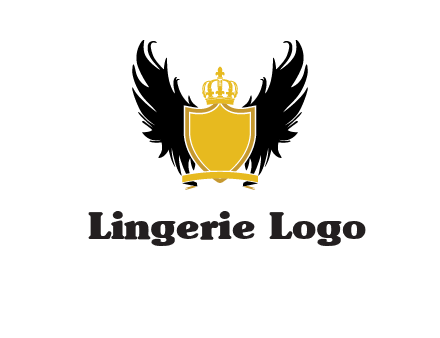 shield with crown and wings logo
