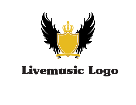 shield with crown and wings logo