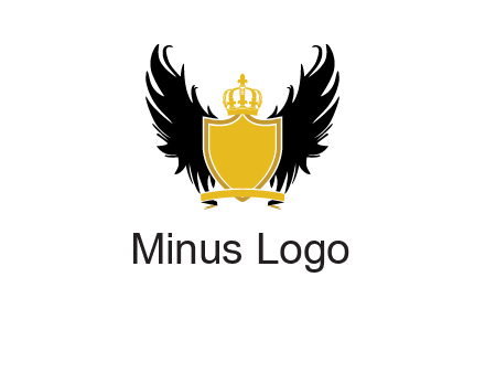 shield with crown and wings logo