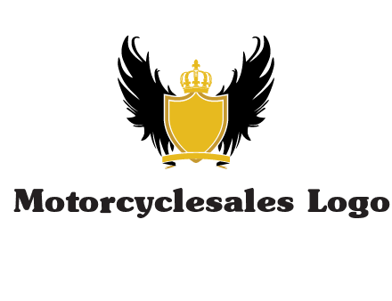 shield with crown and wings logo