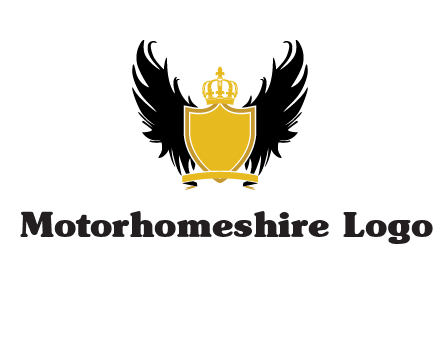 shield with crown and wings logo