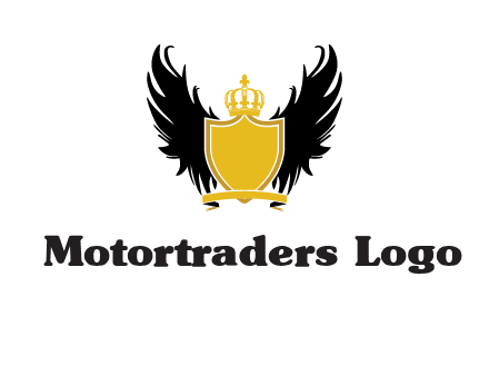 shield with crown and wings logo