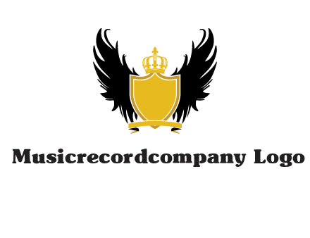 shield with crown and wings logo