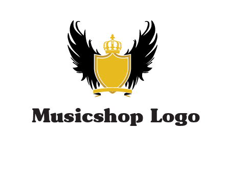 shield with crown and wings logo