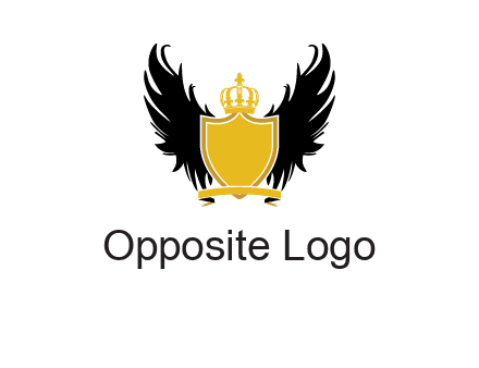 shield with crown and wings logo