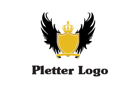 shield with crown and wings logo