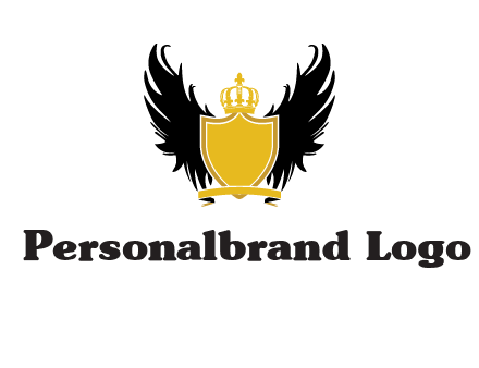 shield with crown and wings logo