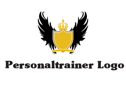 shield with crown and wings logo