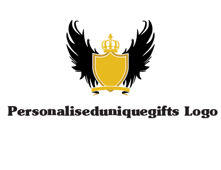shield with crown and wings logo