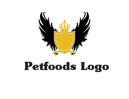 shield with crown and wings logo