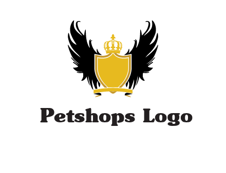 shield with crown and wings logo