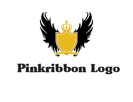 shield with crown and wings logo