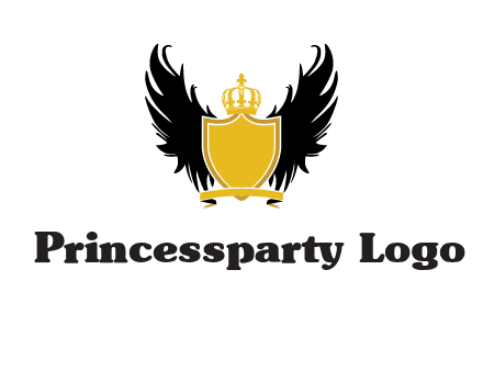 shield with crown and wings logo