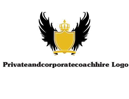 shield with crown and wings logo