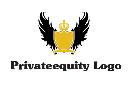 shield with crown and wings logo