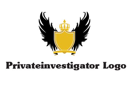 shield with crown and wings logo