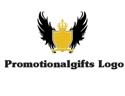 shield with crown and wings logo