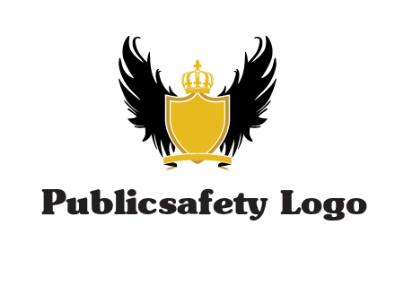 shield with crown and wings logo