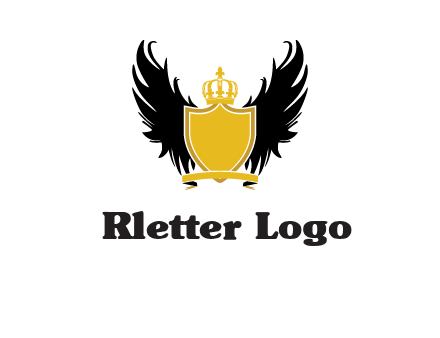 shield with crown and wings logo