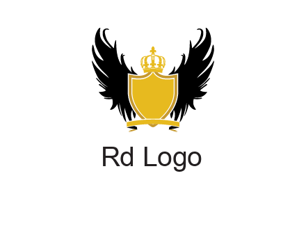 shield with crown and wings logo