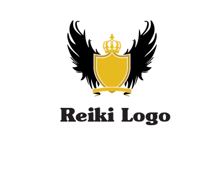 shield with crown and wings logo