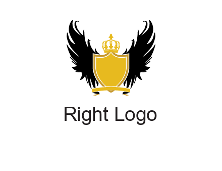 shield with crown and wings logo