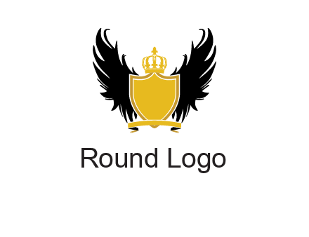 shield with crown and wings logo