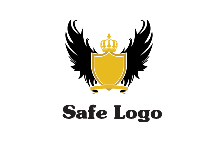 shield with crown and wings logo