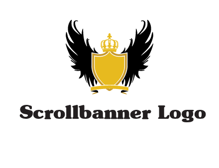shield with crown and wings logo