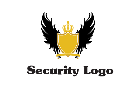 shield with crown and wings logo