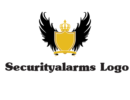 shield with crown and wings logo