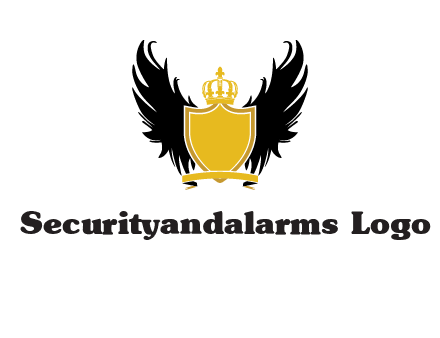 shield with crown and wings logo