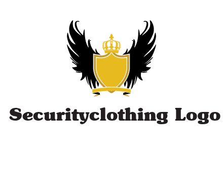 shield with crown and wings logo