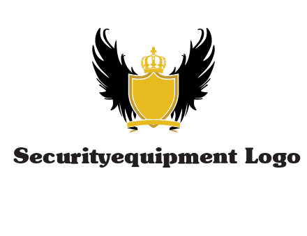 shield with crown and wings logo
