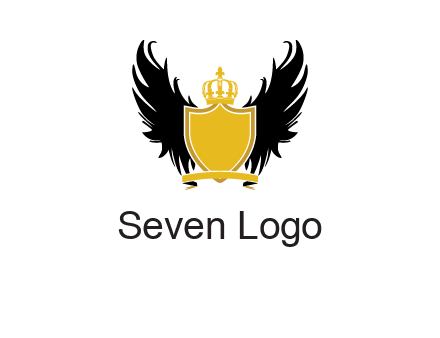 shield with crown and wings logo